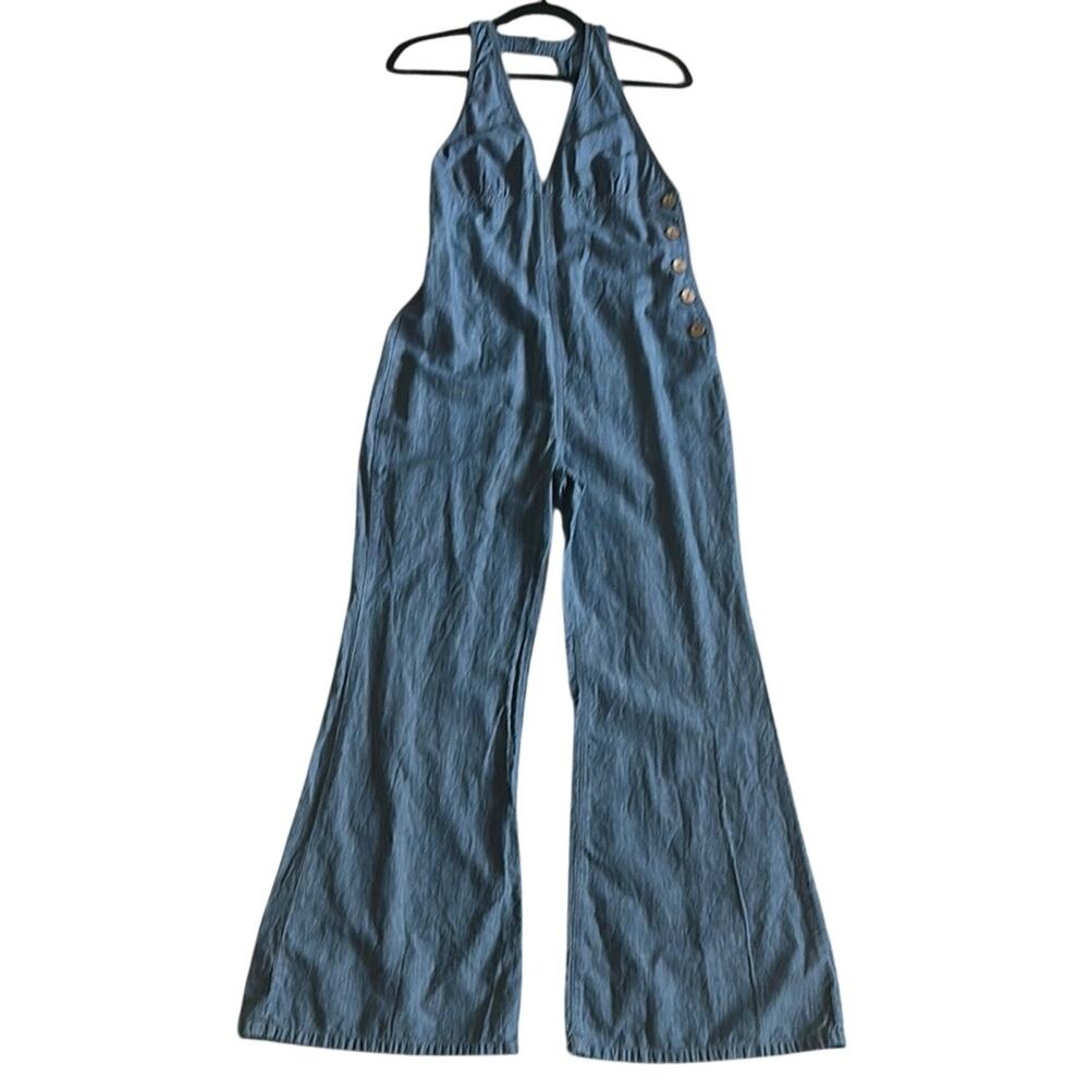 Free People Women Dance All Night Flared Open Back Jumpsuit - Picture 4 of 11